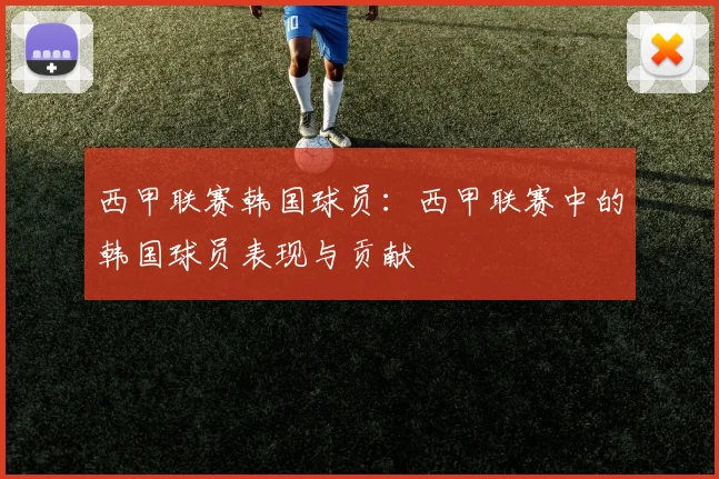 西甲联赛韩国球员：西甲联赛中的韩国球员表现与贡献